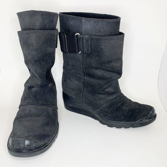 Sorel‎ Toronto Black Boots Sz 7 - Picture 1 of 8